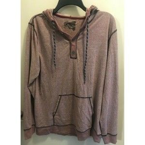 Men's size large Retrofit long sleeved hoodie lightweight light maroon colored
